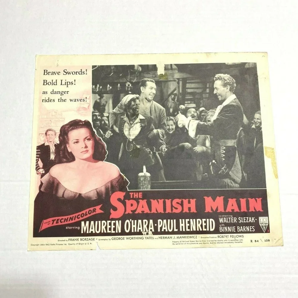 Set‎ 5 The Spanish Main 1953 Lobby Card Movie Poster Maureen Ohara Paul Henreid